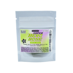 Super Hero Dose Delta 9 THC 40mg + Delta 8 100MG Gummies  Green Apple / 1ct