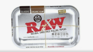 Raw Rolling Tray Large (14”x11”) Metallic Silver