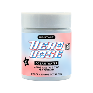 Hero Dose Delta 9 THC 40mg Gummies Ocean Water (Coconut Lime)