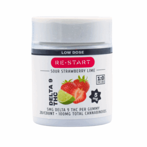 Delta 9 THC 5MG Gummies Strawberry Lime 20-ct