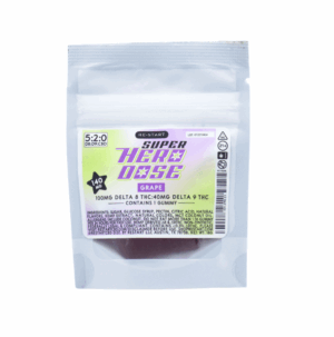 Super Hero Dose Delta 9 THC 40mg + Delta 8 100mg Gummies Grape / 1-ct