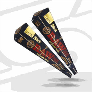 Classic Raw  Black Scoop Cones 3/pk (King Size)
